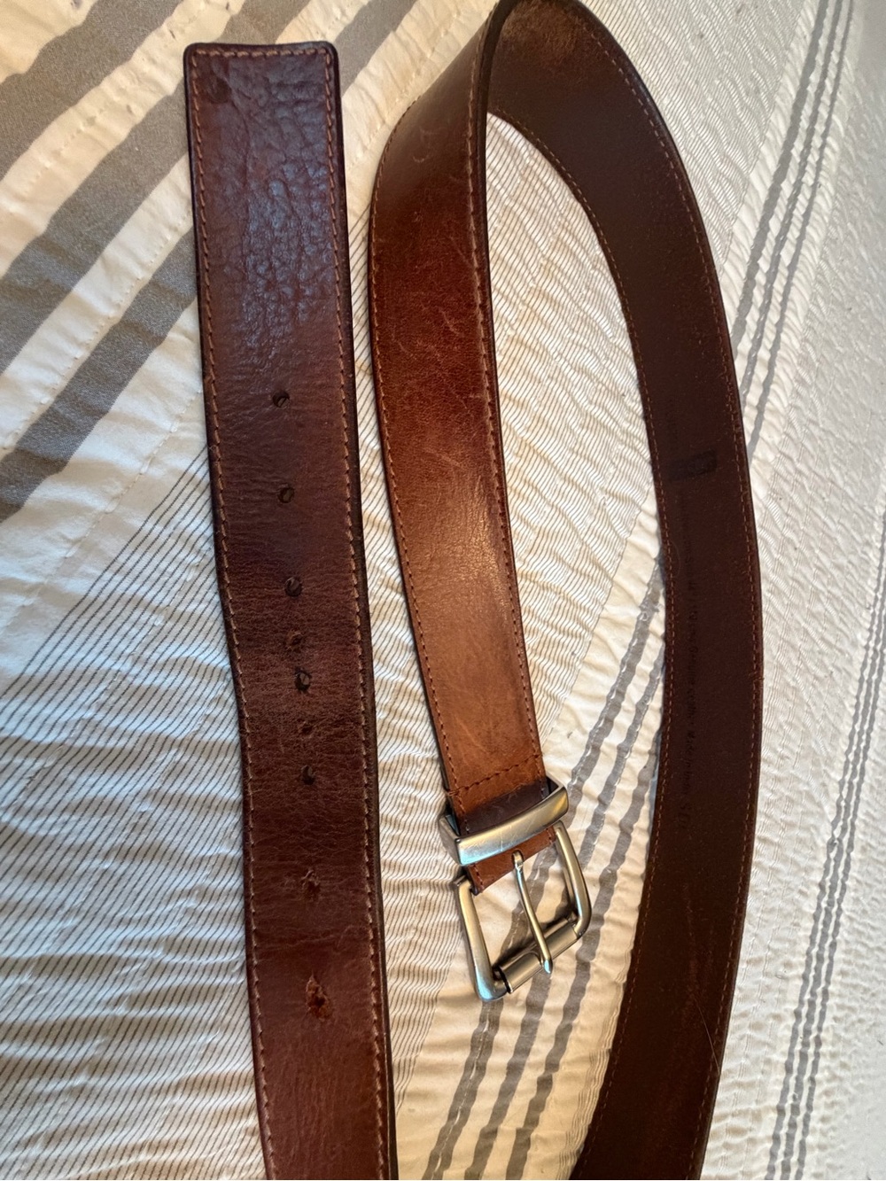 Levi's Dark Brown Leather Belt with Silver Buckle